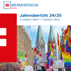 Demonstration mit vielen Menschen und Regenbogenflaggen, im Hintergrund der Bremer Dom